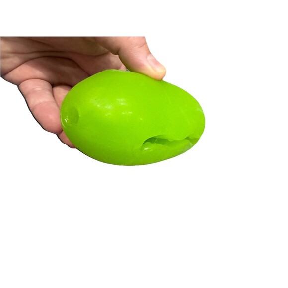 Green Rubber Dog Treat Dispensing Toy Durable Chew Toy Stuffable Interactive - Picture 3 of 3